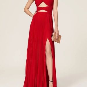 AMUR Rent the Runway Lana Cutout Red Gown sz 10 $698 flaw
